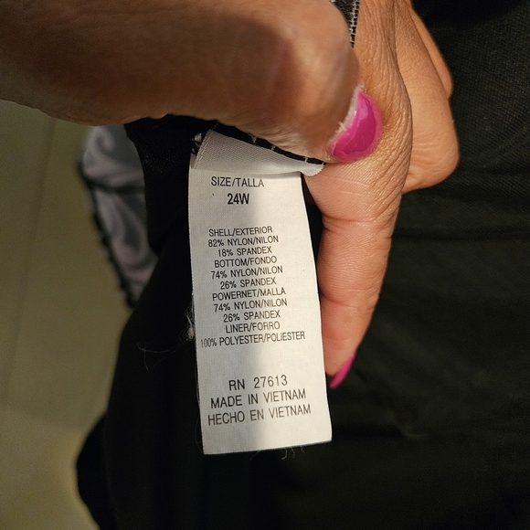 Longitude Swim Dress, Size 24W, Black and White, Beach Summer Pool - Picture 5 of 6